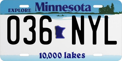 MN license plate 036NYL