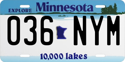MN license plate 036NYM
