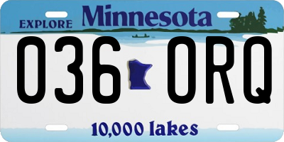 MN license plate 036ORQ