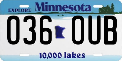 MN license plate 036OUB