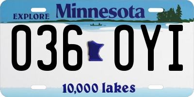 MN license plate 036OYI