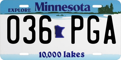 MN license plate 036PGA