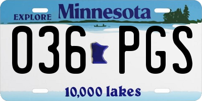 MN license plate 036PGS