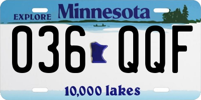 MN license plate 036QQF