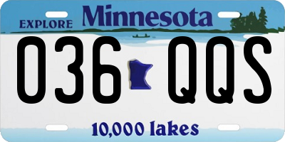 MN license plate 036QQS