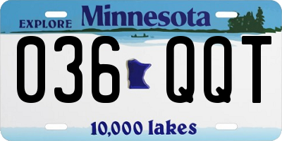 MN license plate 036QQT
