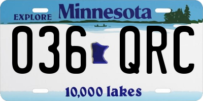 MN license plate 036QRC