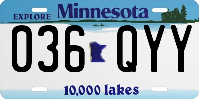 MN license plate 036QYY