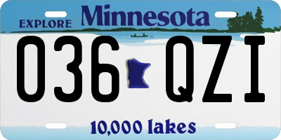 MN license plate 036QZI