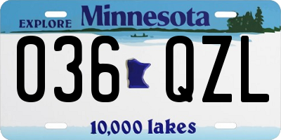 MN license plate 036QZL
