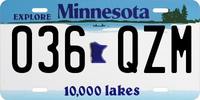 MN license plate 036QZM