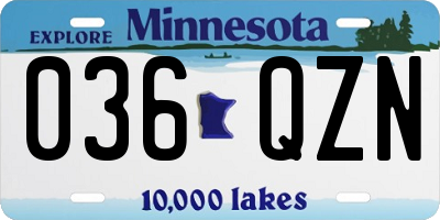 MN license plate 036QZN