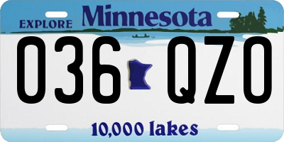 MN license plate 036QZO