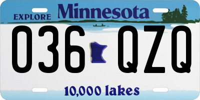 MN license plate 036QZQ