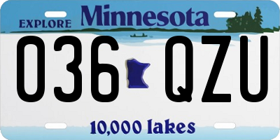 MN license plate 036QZU