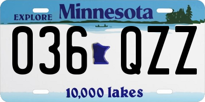 MN license plate 036QZZ