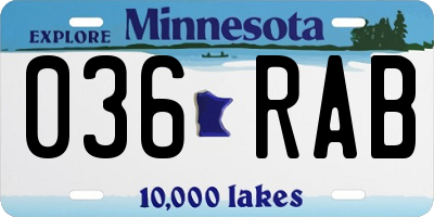 MN license plate 036RAB