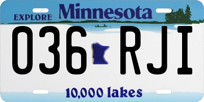 MN license plate 036RJI