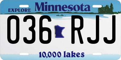 MN license plate 036RJJ