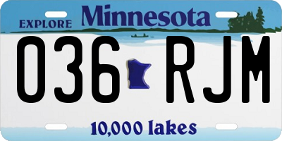 MN license plate 036RJM