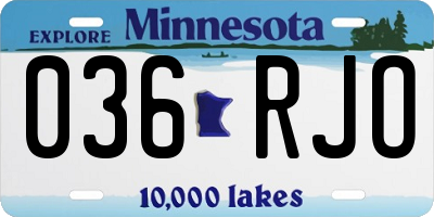 MN license plate 036RJO