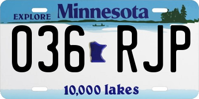 MN license plate 036RJP