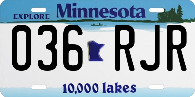 MN license plate 036RJR