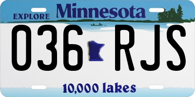 MN license plate 036RJS