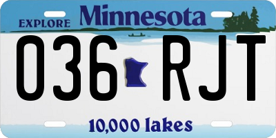 MN license plate 036RJT