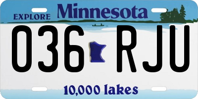 MN license plate 036RJU