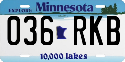 MN license plate 036RKB