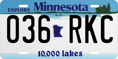MN license plate 036RKC