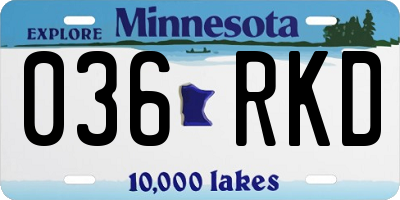 MN license plate 036RKD