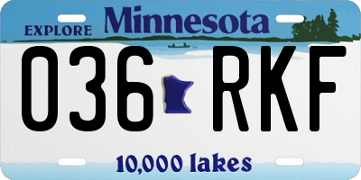 MN license plate 036RKF