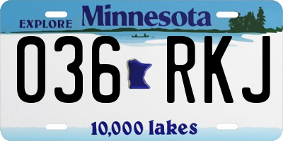 MN license plate 036RKJ