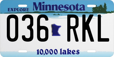 MN license plate 036RKL