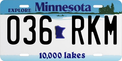 MN license plate 036RKM