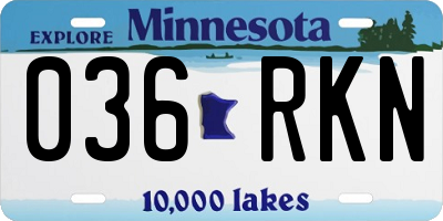 MN license plate 036RKN