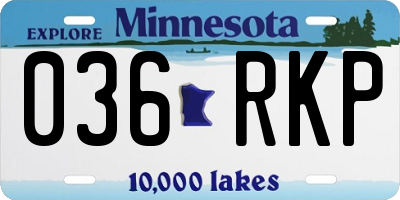 MN license plate 036RKP