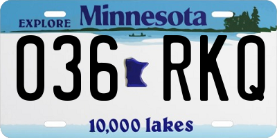 MN license plate 036RKQ
