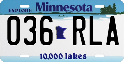MN license plate 036RLA