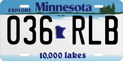 MN license plate 036RLB
