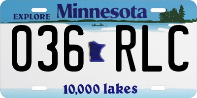 MN license plate 036RLC