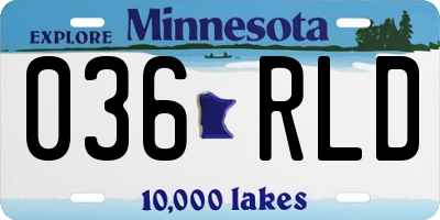 MN license plate 036RLD