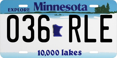 MN license plate 036RLE