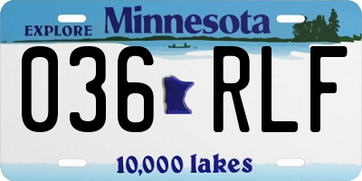 MN license plate 036RLF