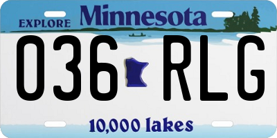 MN license plate 036RLG
