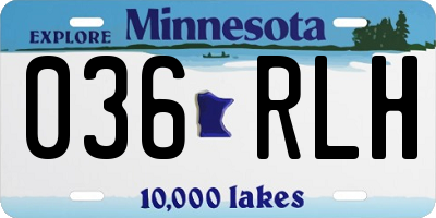 MN license plate 036RLH