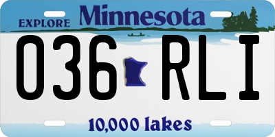 MN license plate 036RLI