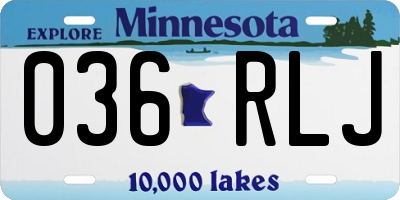 MN license plate 036RLJ